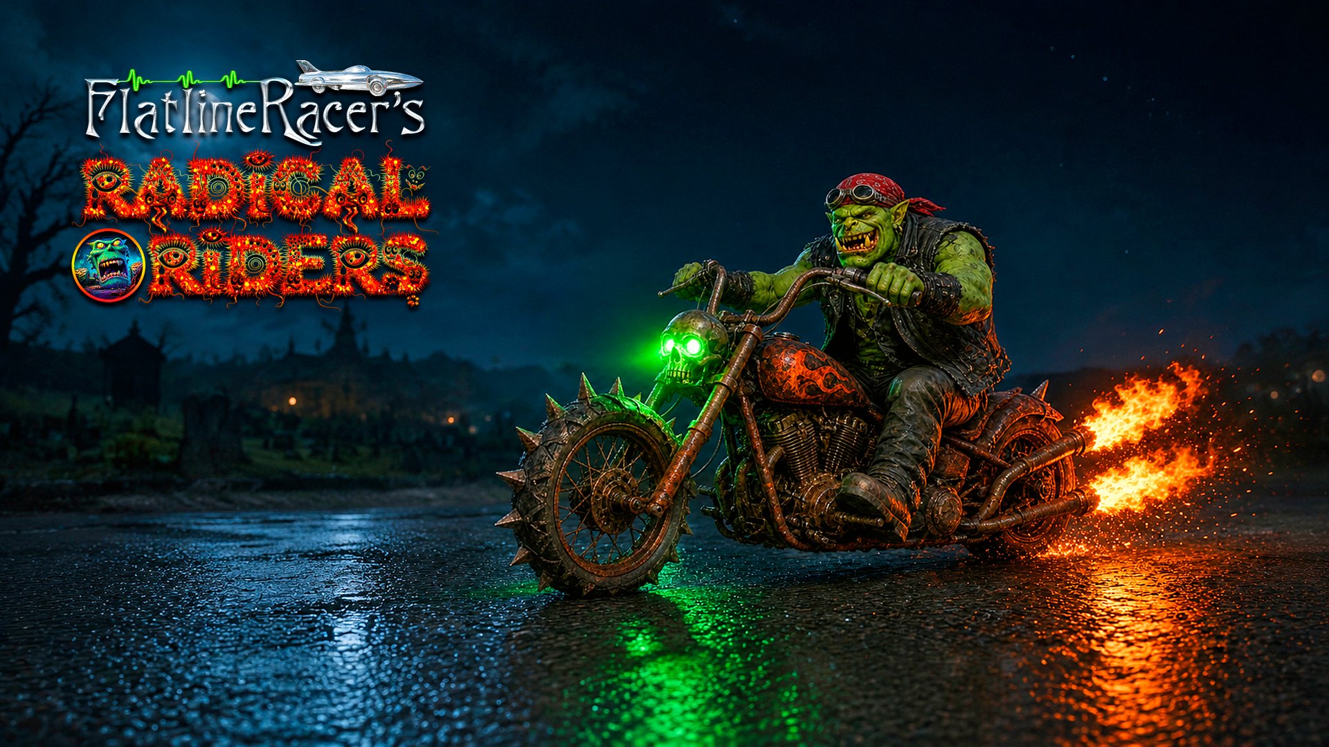 Green hulk biker — studio logo